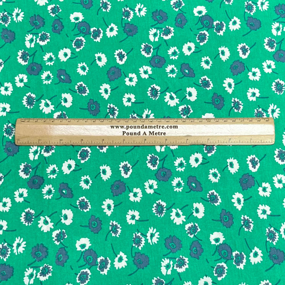 Pound A Metre 3 Metres, Premium Cotton-Feel Jersey Fabric – 55” Wide (Green Floral)