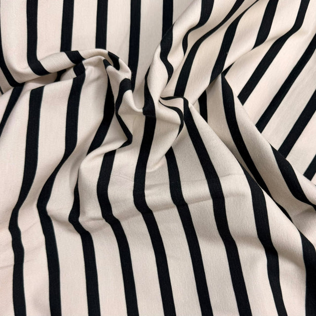 Pound A Metre 3 Metres, Premium Cotton-Feel Jersey Fabric – 55” Wide (Ivory & Black)