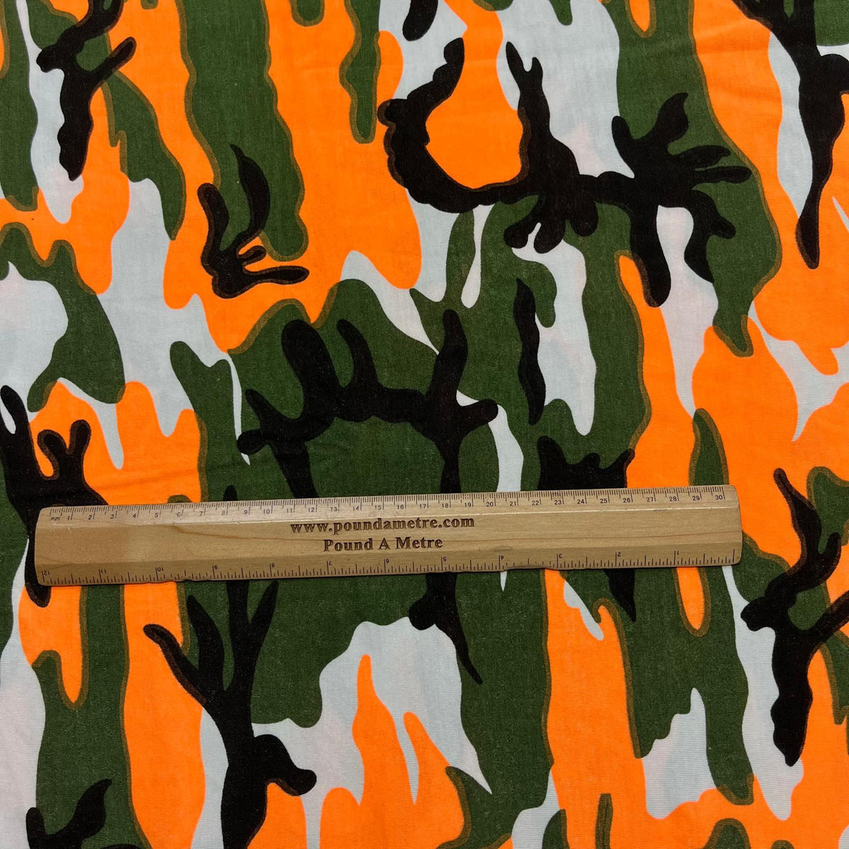 Pound A Metre 3 Metres, Premium Cotton-Feel Jersey Fabric – 55” Wide (Orange Army)