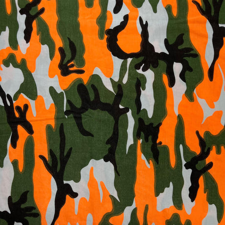 Pound A Metre 3 Metres, Premium Cotton-Feel Jersey Fabric – 55” Wide (Orange Army)