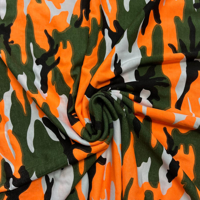 Pound A Metre 3 Metres, Premium Cotton-Feel Jersey Fabric – 55” Wide (Orange Army)