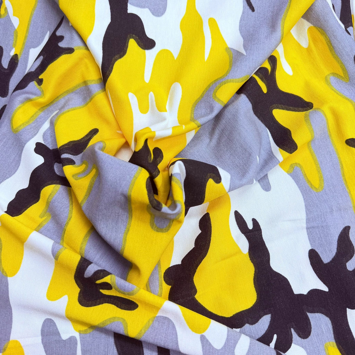 Pound A Metre 3 Metres, Premium Cotton-Feel Jersey Fabric – 55” Wide (Yellow Army)