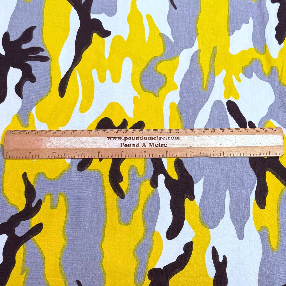 Pound A Metre 3 Metres, Premium Cotton-Feel Jersey Fabric – 55” Wide (Yellow Army)