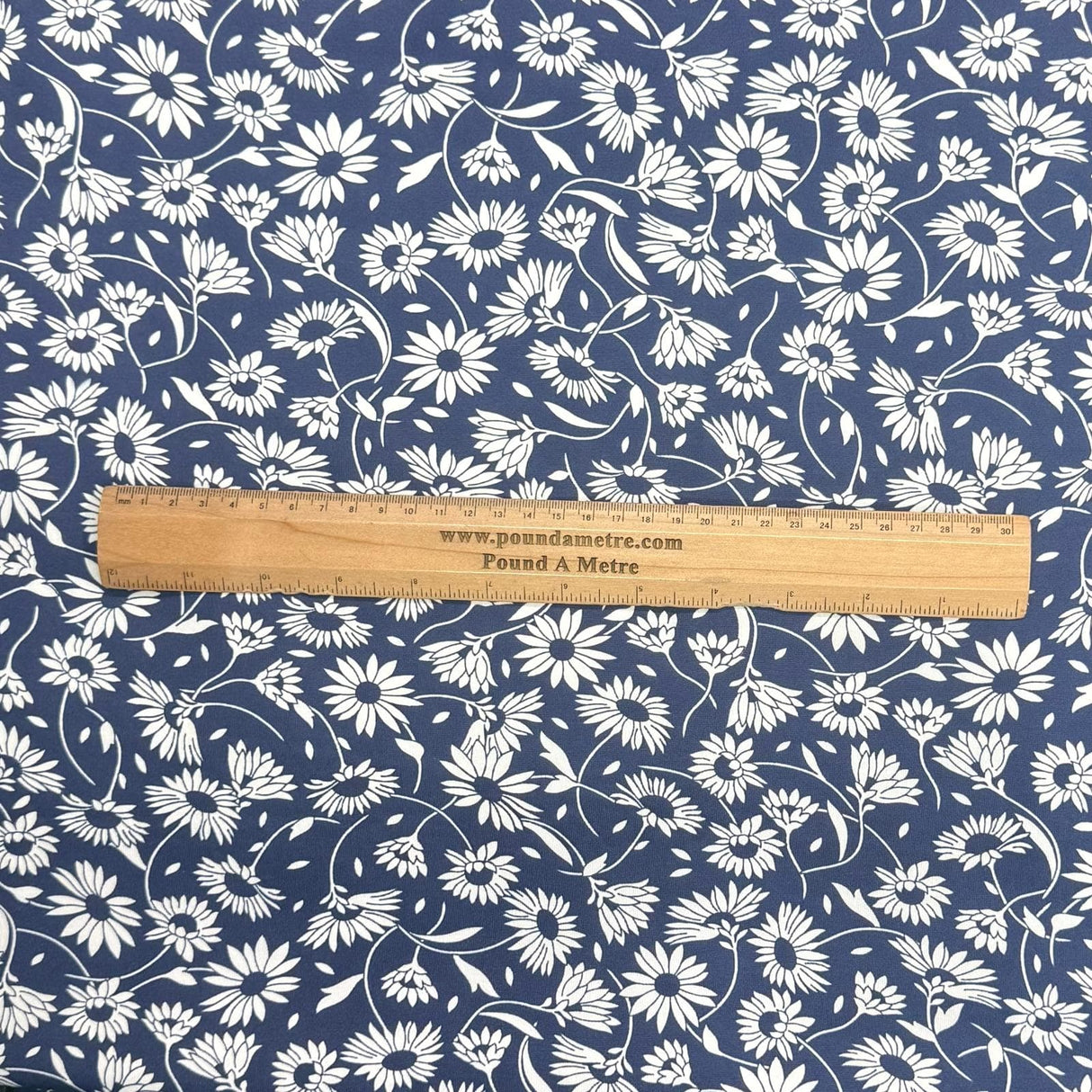 Pound A Metre 3 Metres Premium Cotton Jersey- 55'' Wide -(Navy Floral)