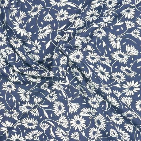 Pound A Metre 3 Metres Premium Cotton Jersey- 55'' Wide -(Navy Floral)