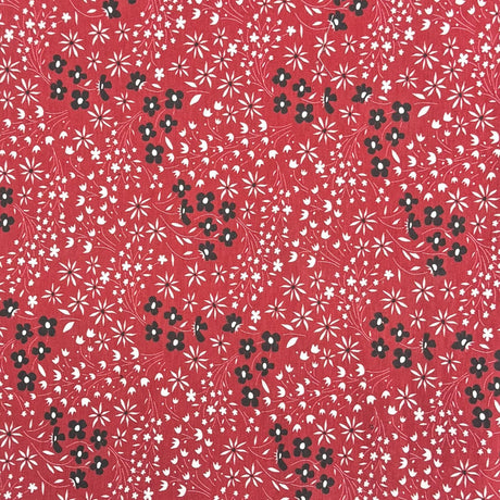 Pound A Metre 3 Metres Premium Cotton Jersey- 55'' Wide -(Red Floral)