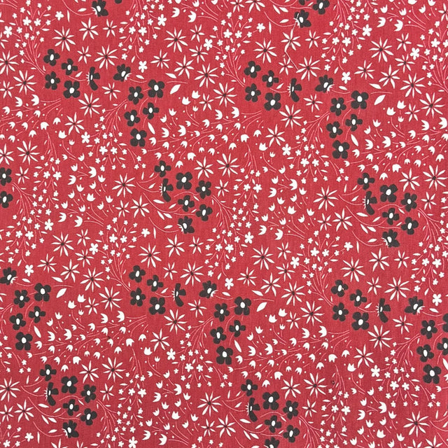 Pound A Metre 3 Metres Premium Cotton Jersey- 55'' Wide -(Red Floral)