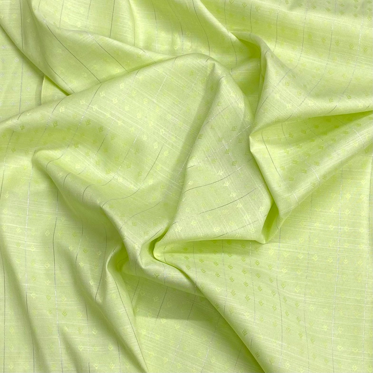 Pound A Metre 3 Metres 3 Metres Premium Dressmaking Stripe Rayon 45" Wide (Lime) (EOL)