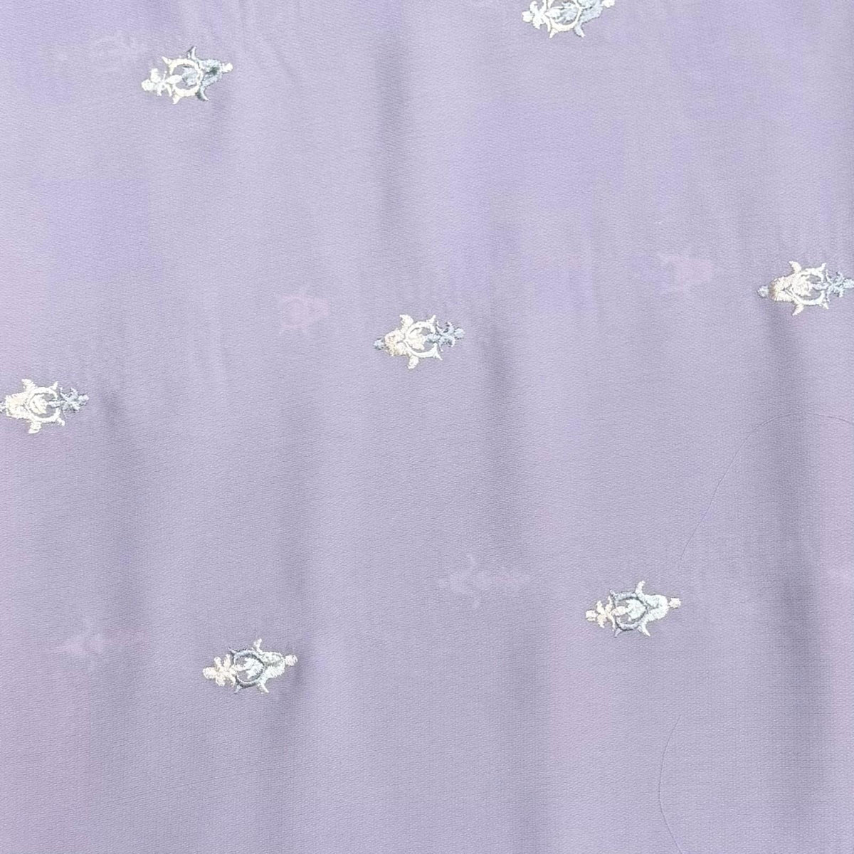 Pound A Metre 3 Metres Premium Embroidered Crepe Fabric – 55" Wide (Lilac)