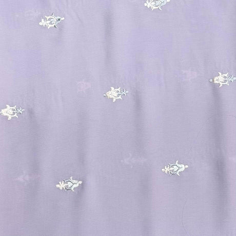 Pound A Metre 3 Metres Premium Embroidered Crepe Fabric – 55" Wide (Lilac)