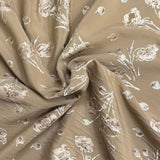 Pound A Metre 3 Metres Premium Foil Printed Crepe Fabric – 45" Wide (Brown)