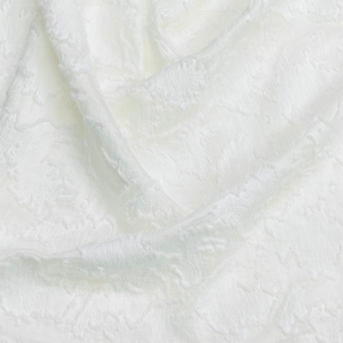 Pound A Metre 3 Metres Premium Jacquard Crepe Fabric – 55" Wide (White)