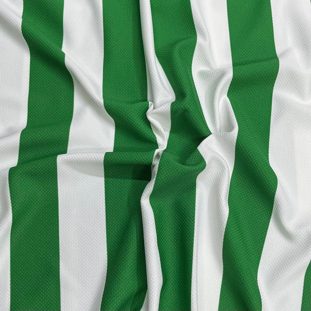 Pound A Metre 3 Metres Premium Lightweight Sports Jersey Fabric – 55" Wide (Green & White)