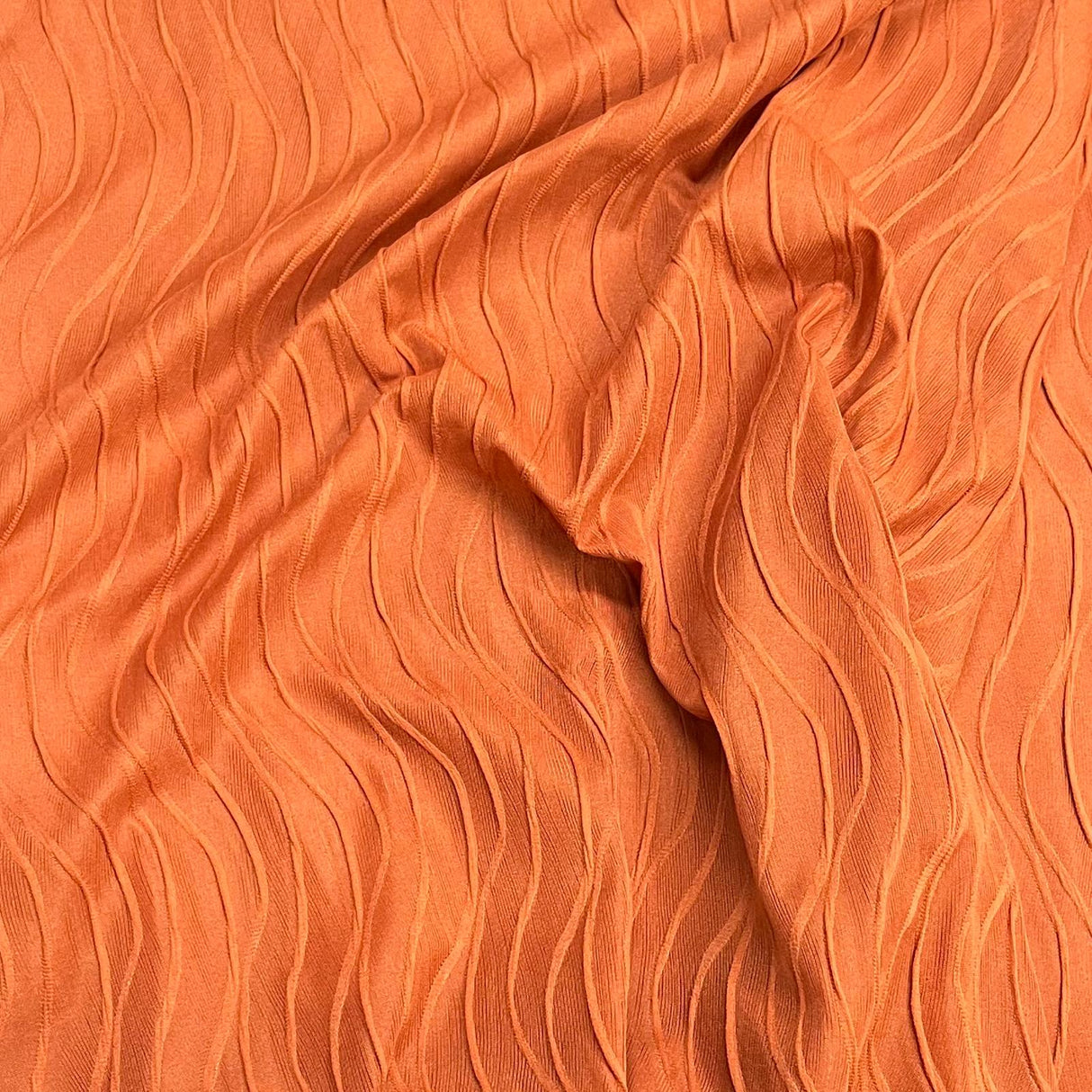 Pound A Metre 3 Metres Premium Luxurious Crinkle Jersey – 55” Wide (Rust)