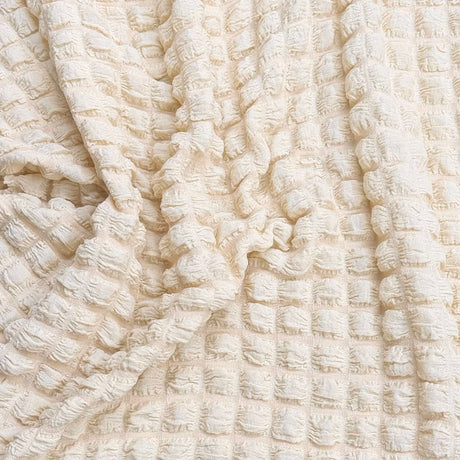 Pound A Metre 3 Metres 3 Metres Premium Popcorn Jersey- 55" Wide (Cream)