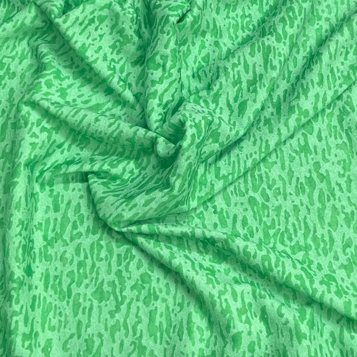 Pound A Metre 3 Metres Premium Printed Cotton Feel Jersey- 55'' Wide -(Green)