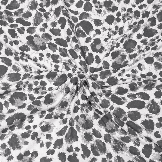 Pound A Metre 3 Metres Premium Printed Cotton Feel Jersey- 55'' Wide -(Grey & White)