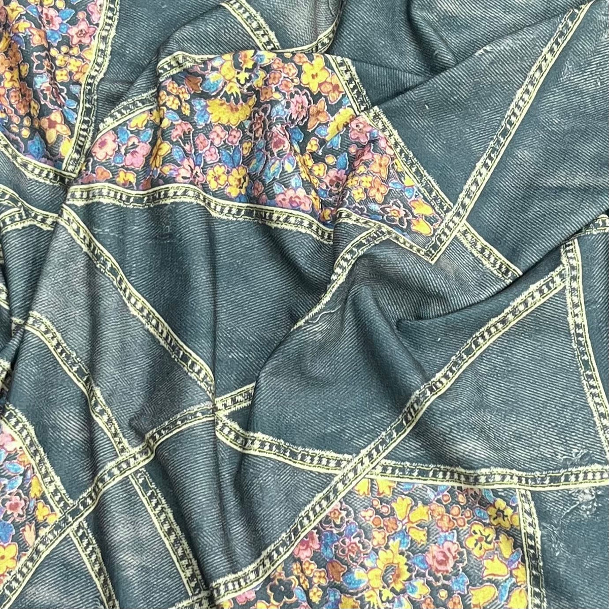 Pound A Metre 3 Metres Premium Printed Cotton Feel Jersey- 55'' Wide -(Jeans)