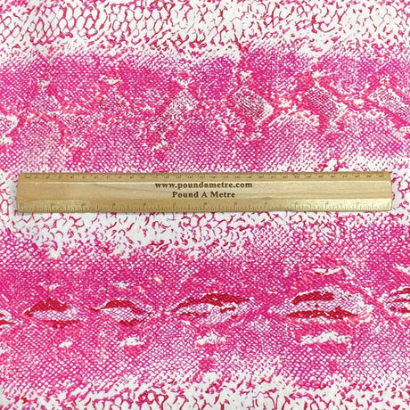 Pound A Metre 3 Metres Premium Printed Cotton Feel Jersey- 55'' Wide -(Pink & White) (EOL)