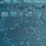 Pound A Metre 3 Metres 3 Metres Premium Printed Spandex Velvet 55" Wide (Blue Paisley)
