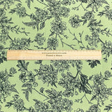 Pound A Metre 3 Metres, Premium Quality, Printed Dressmaking Viscose - 55" Wide (Green & Black)