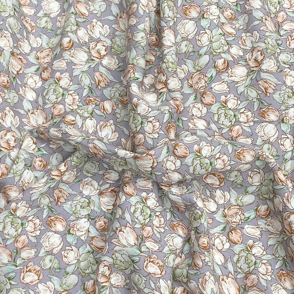 Pound A Metre 3 Metres, Premium Quality, Printed Dressmaking Viscose - 55" Wide (Grey Blossom)