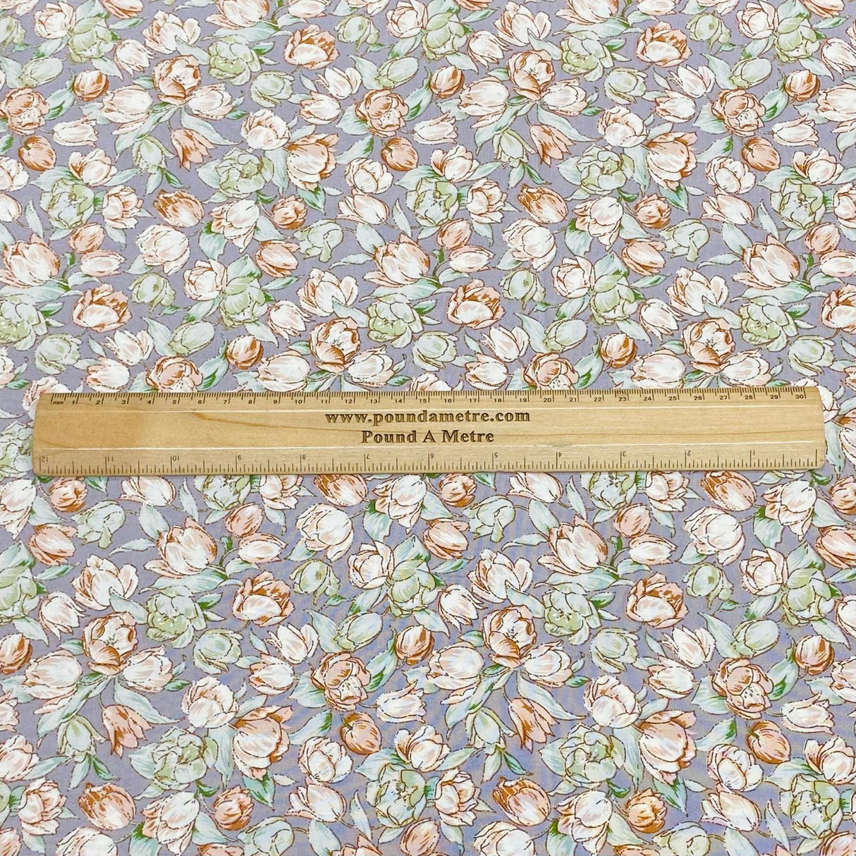 Pound A Metre 3 Metres, Premium Quality, Printed Dressmaking Viscose - 55" Wide (Grey Blossom)
