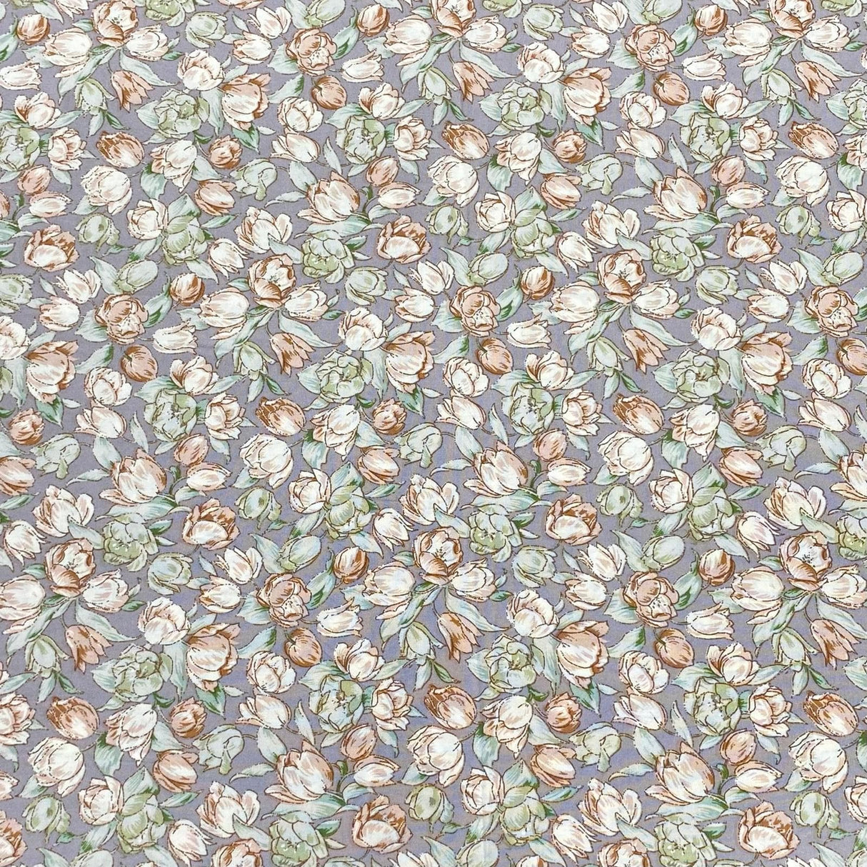 Pound A Metre 3 Metres, Premium Quality, Printed Dressmaking Viscose - 55" Wide (Grey Blossom)