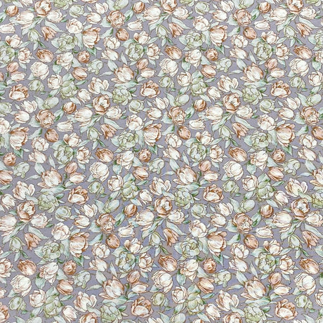 Pound A Metre 3 Metres, Premium Quality, Printed Dressmaking Viscose - 55" Wide (Grey Blossom)