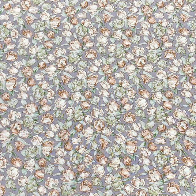 Pound A Metre 3 Metres, Premium Quality, Printed Dressmaking Viscose - 55" Wide (Grey Blossom)