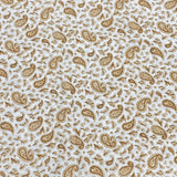 Pound A Metre 3 Metres, Premium Quality, Printed Dressmaking Viscose - 55" Wide (Ivory Paisley)