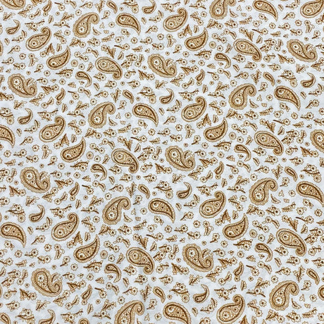 Pound A Metre 3 Metres, Premium Quality, Printed Dressmaking Viscose - 55" Wide (Ivory Paisley)