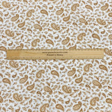 Pound A Metre 3 Metres, Premium Quality, Printed Dressmaking Viscose - 55" Wide (Ivory Paisley)
