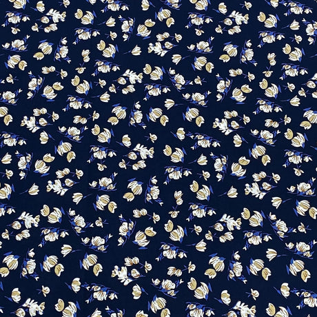Pound A Metre 3 Metres, Premium Quality, Printed Dressmaking Viscose - 55" Wide (Navy)