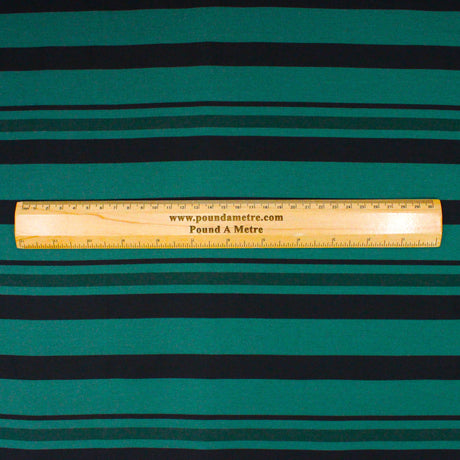 Pound A Metre 3 Metres 3 Metres Premium Quality Stripe Drill  55" (EMERALD & BLACK)