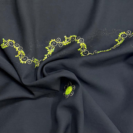 Pound A Metre 3 Metres Premium Sequins On Chiffon Fabric – 45" Wide (Black & Green)