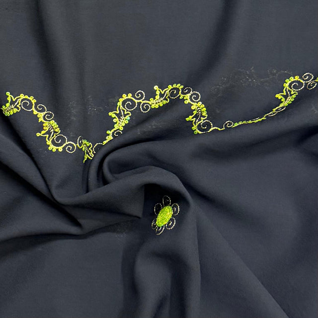 Pound A Metre 3 Metres Premium Sequins On Chiffon Fabric – 45" Wide (Black & Green)