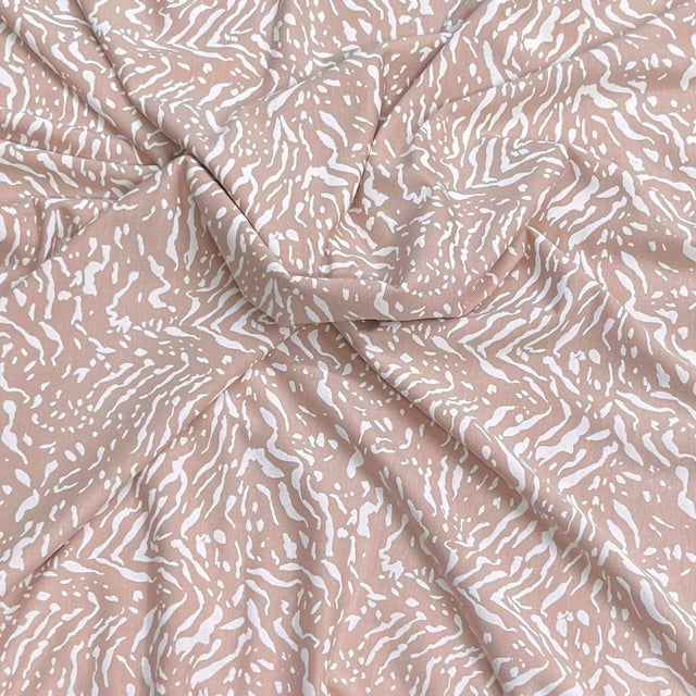 Pound A Metre 3 Metres Premium Summer Printed Jersey Fabric – 55" Wide (Brown)