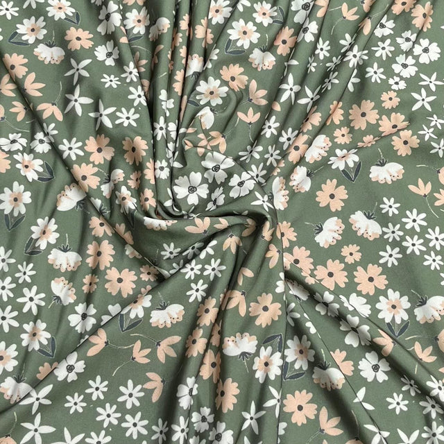 Pound A Metre 3 Metres Premium Summer Printed Jersey Fabric – 55" Wide (Garden)