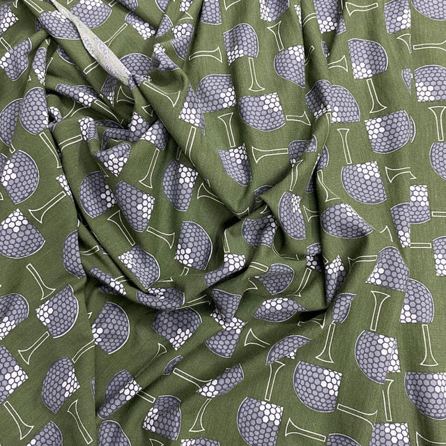 Pound A Metre 3 Metres Premium Summer Printed Jersey Fabric – 55" Wide (Golf)