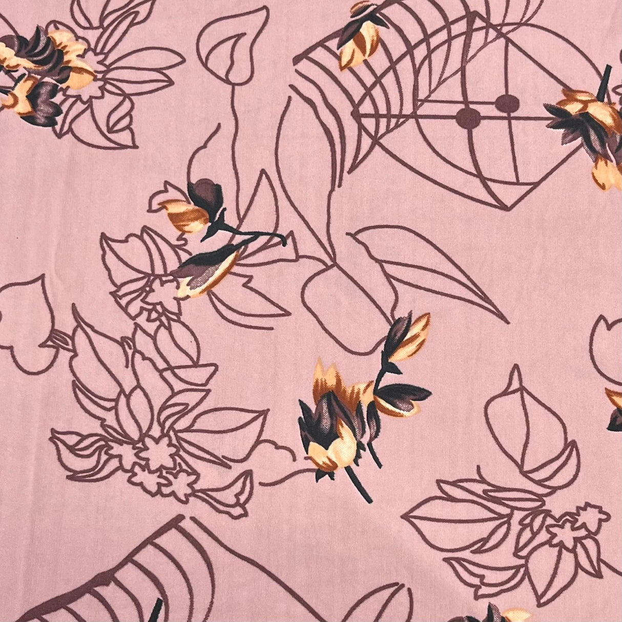 Pound A Metre 3 Metres Premium Summer Printed Jersey Fabric – 55" Wide (Mauve)