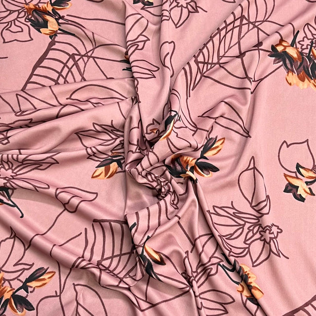 Pound A Metre 3 Metres Premium Summer Printed Jersey Fabric – 55" Wide (Mauve)