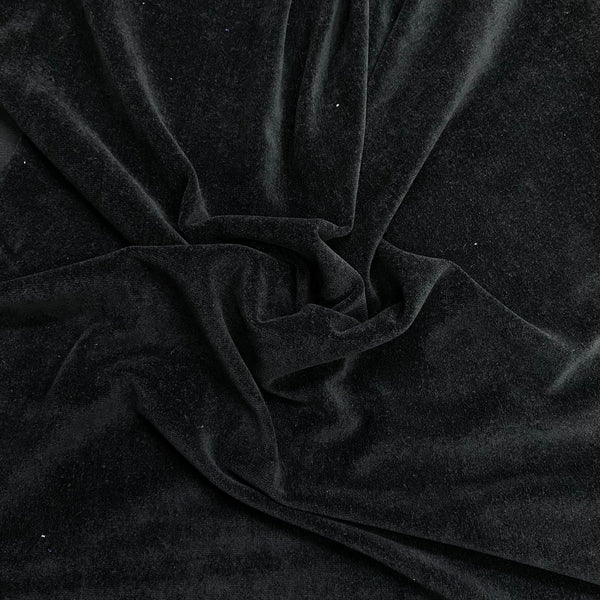 Pound A Metre 3 Metres Premium Terry Velour Fabric + Denim- 60″ Wide (Black)