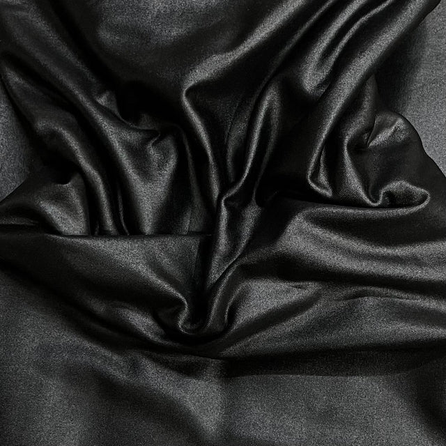 Pound A Metre 3 Metres Premium Wet Look French Terry Jersey- 55" Wide (Black)