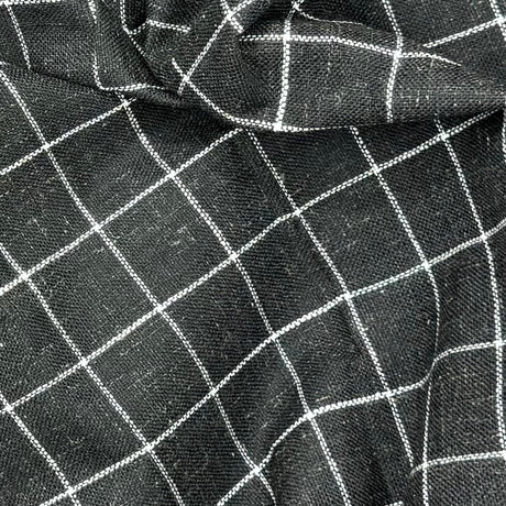 Pound A Metre 3 Metres Premium Wool Rich Fabric 55" Wide (Black Check)