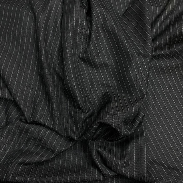 Pound A Metre 3 Metres 3 Metres Premium Wool Rich Fabric 55" Wide (Black Stripes)
