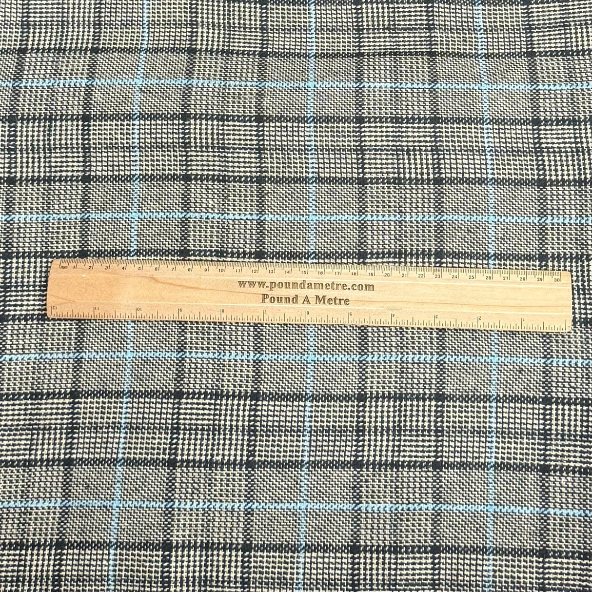 Pound A Metre 3 Metres 3 Metres Premium Wool Rich Fabric 55" Wide (Blue Lines)