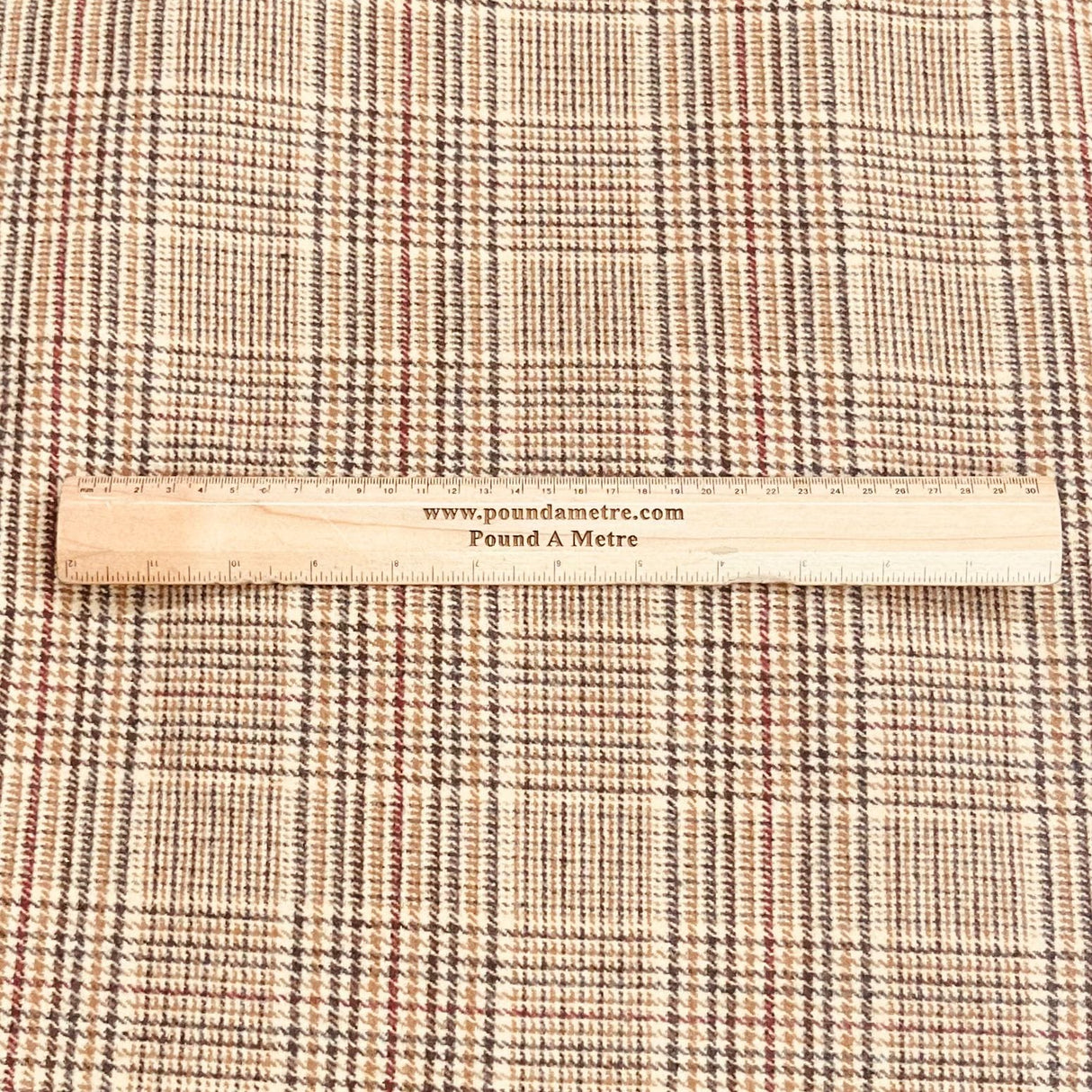 Pound A Metre 3 Metres Premium Wool Rich Fabric 55" Wide (Brown Checks)