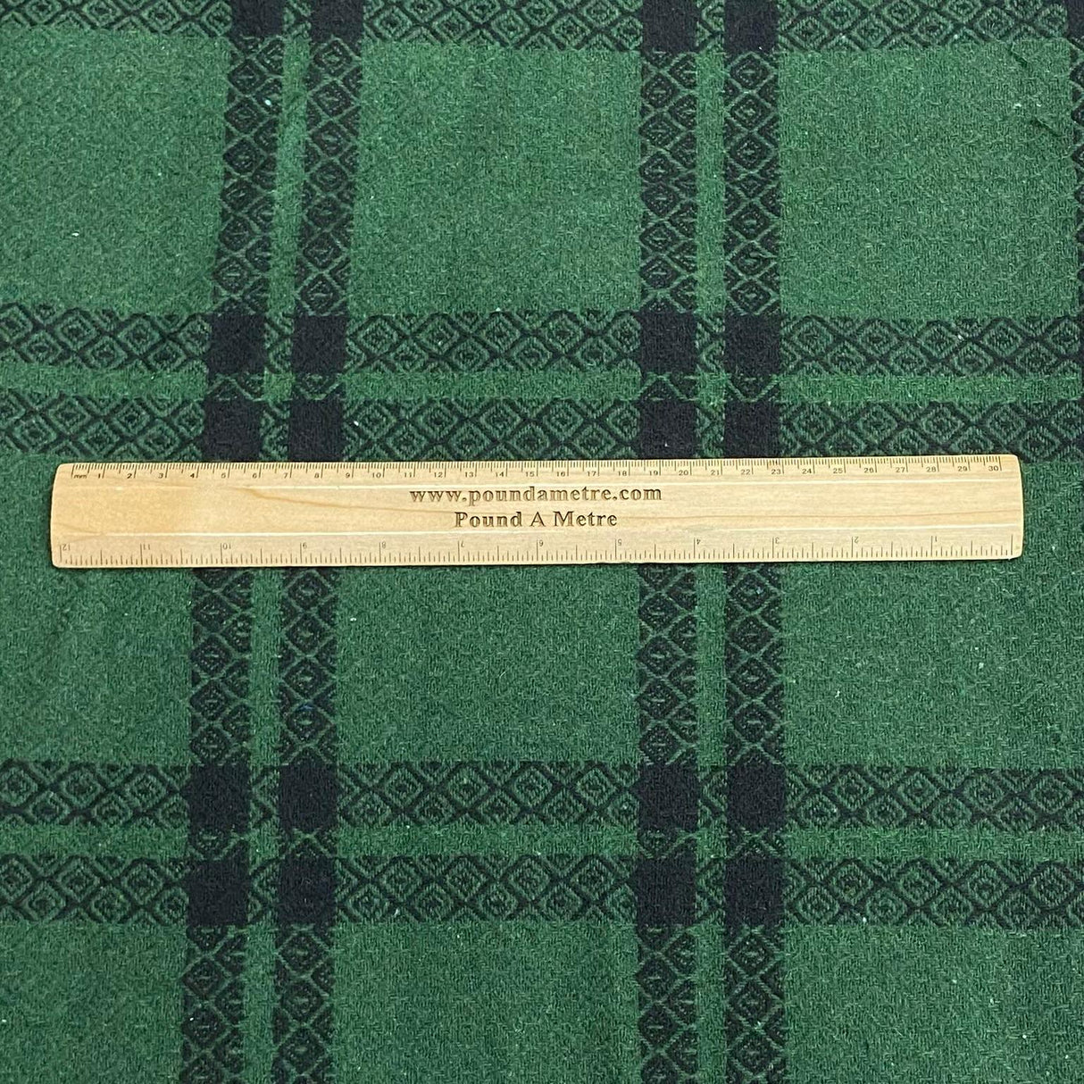 Pound A Metre 3 Metres 3 Metres Premium Wool Rich Fabric 55" Wide (Green & Black)