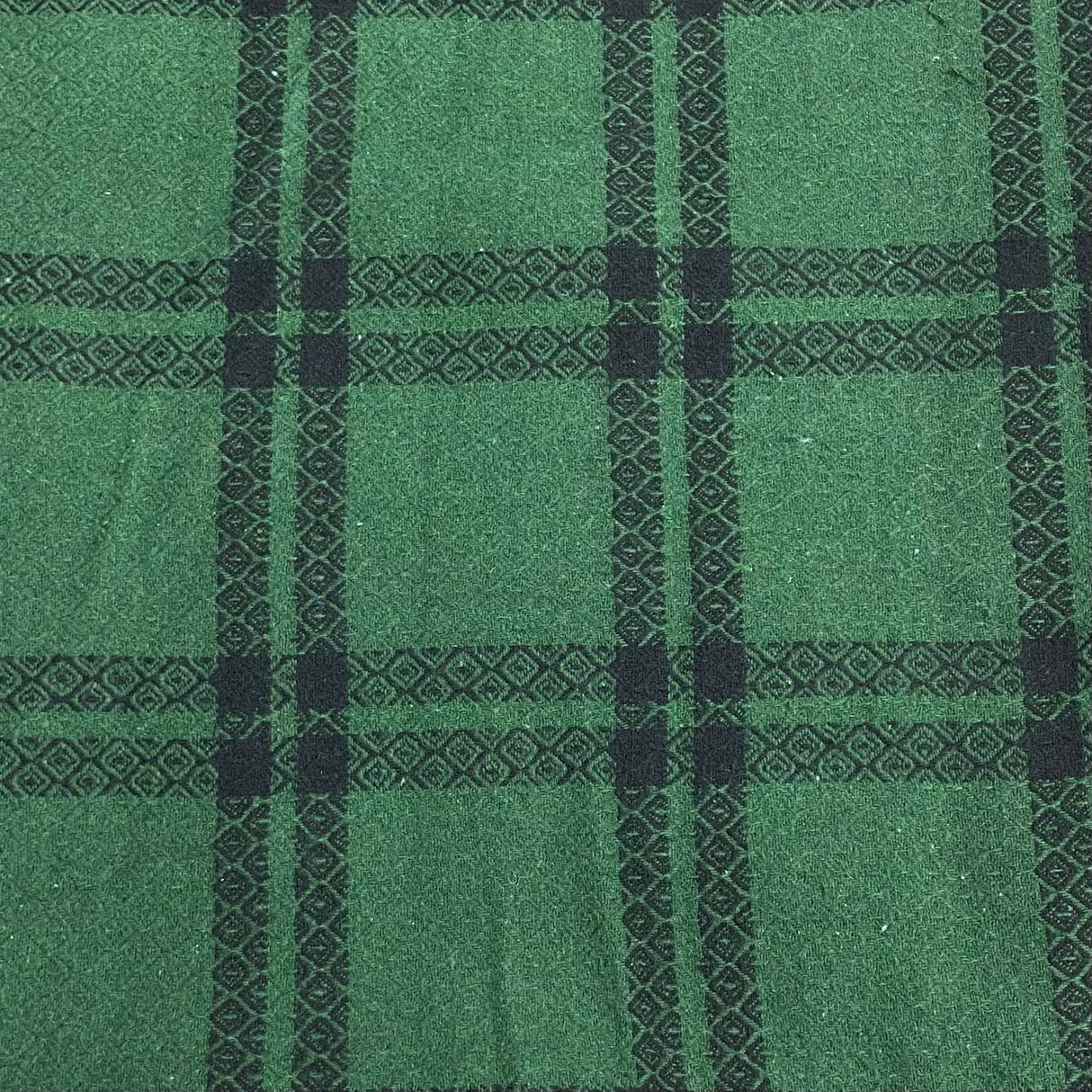 Pound A Metre 3 Metres 3 Metres Premium Wool Rich Fabric 55" Wide (Green & Black)